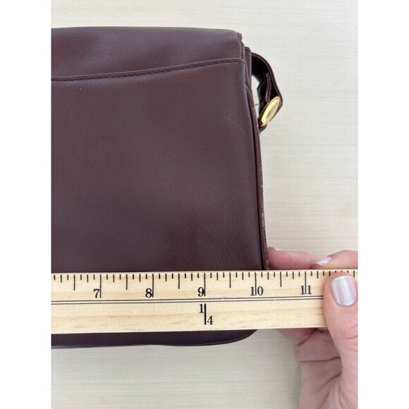 Vintage Etienne Aigner Crossbody Bag Purse Dark Brown Leather Adjustable Strap - Picture 4 of 13